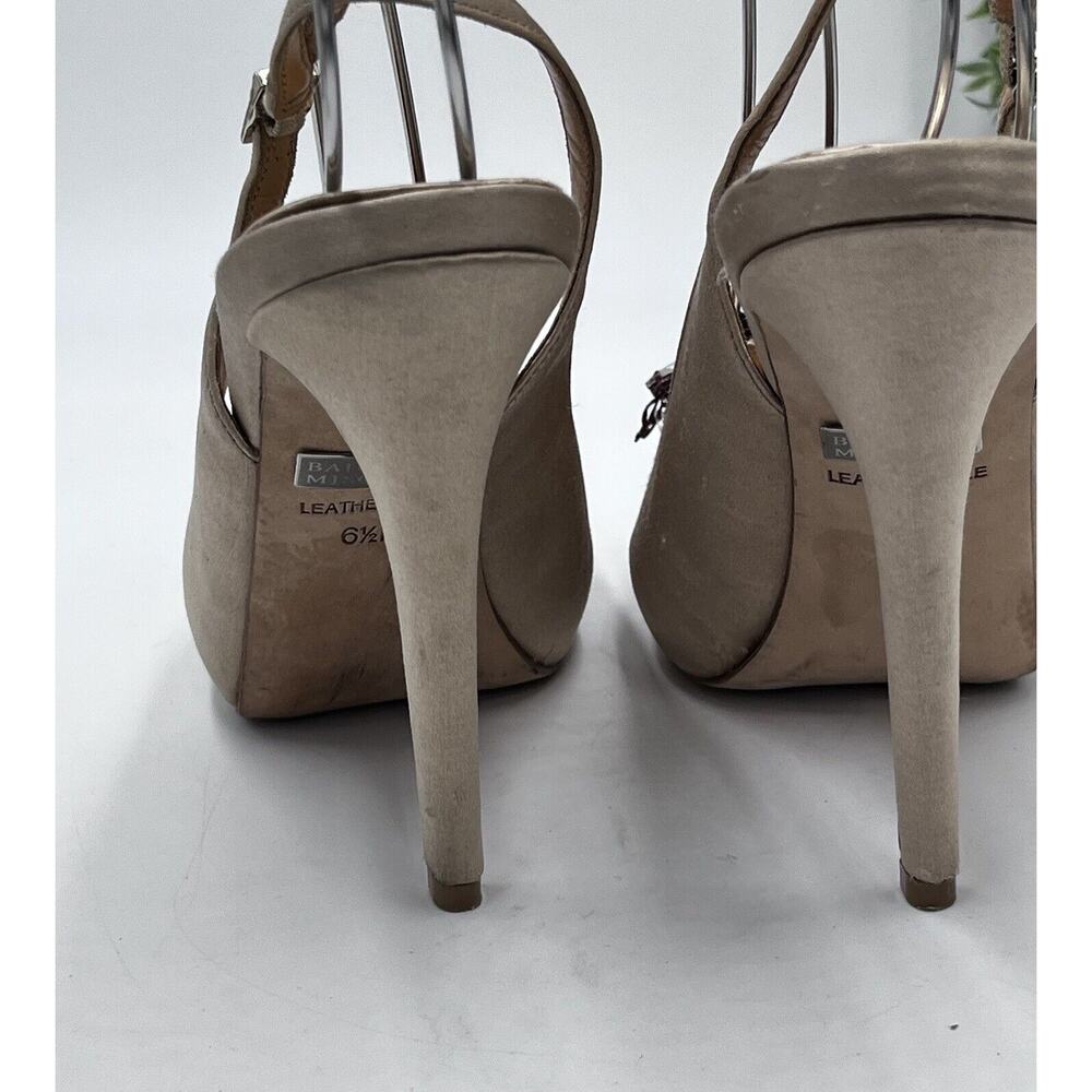 Badgley Mischka Anita Satin Peep Toe Platform Stiletto‎ Flower Jewels Sz 6.5 - Picture 10 of 16